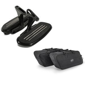 Set: Beifahrer Trittbretter + Halter CF2B für Harley Street Glide Special 15-21 Craftride + Koffer Innentaschen für Harley Street Glide Special 15-21 Craftride BG1 Paar_1