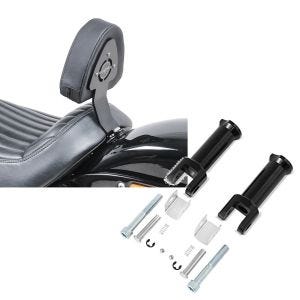 Set: Fahrer Sissybar für Harley Davidson Softail Standard 20-21 Fahrer Rückenlehne Craftride + Sozius Fussrasten-Halter für Harley Davidson Softail 18-21 Craftride schwarz_1