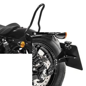 Set: Sissybar für Harley Sportster 883 Iron 09-20 Craftride Tampa S schwarz + Seitlicher Kennzeichenhalter für Harley Sportster 883 Iron 09-20 Craftride schwarz_1