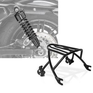 Set: Stoßdämpfer 11,9 Zoll Harley Davidson Sportster 883 Iron 09-20 Craftride schwarz + Gepäckträger Solo Rack Abnehmbar für Harley Sportster 883 Iron 09-20 schwarz Craftride_1