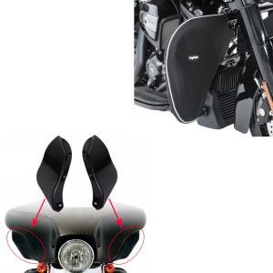 Set: Sturzbügel Spritzschutz für Harley Street Glide 06-21 Beinwärmer Craftride + Seitlicher Spoiler für Harley Street Glide 06-13 schwarz Craftride_1