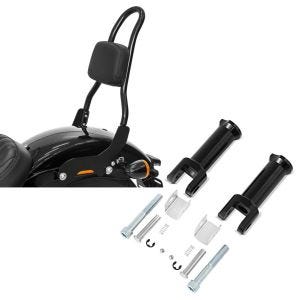 Set: Sissybar Harley Softail Street Bob 18-21 Craftride Fast Rider-S schwarz + Sozius Fussrasten-Halter für Harley Davidson Softail Street Bob 18-21 Craftride schwarz_1