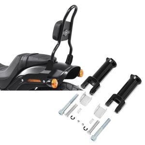 Set: Sissy Bar CSM Fix für Harley Fat Bob / 114 18-21 schwarz Craftride + Sozius Fussrasten-Halter für Harley Davidson Softail 18-21 Craftride schwarz_1