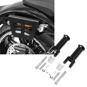 Set: Satteltaschenhalter für Harley Breakout / 114 18-21 Craftride Slim S rechts + Sozius Fussrasten-Halter für Harley Davidson Softail 18-21 Craftride schwarz_1