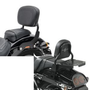 Set: Sissy Bar für Harley Fat Bob 10-17 schwarz CXS Craftride + Sissy Bar CSS Fix für Harley Dyna Fat Bob 10-17 mit Gepäckträger schwarz Craftride_1
