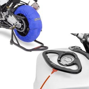 Set: Reifenwärmer Set für Yamaha YZF-R6 YZF-R1 ConStands Laguna Seca 60-80°C blau + Sozius Haltegriff für Yamaha YZF-R6 / YZF-R1 PG1 Zaddox_1