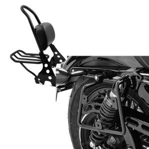 Set: Sissybar Harley Davidson Sportster 883 Iron 09-20 Craftride Fast Rider-M inkl. Gepäckträger schwarz + Satteltaschenhalter für Harley Sportster 883 Iron 16-20 rechts Craftride_1