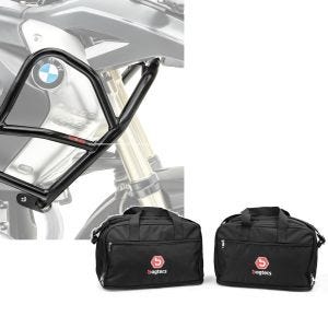 Set: Verkleidungsschutzbügel XL für BMW R 1200 GS 08-12 Tank-Sturzbügel oben + Alukoffer Innentaschen für BMW R 1250 / 1200 GS / Adventure 04-21 Koffer Taschen Bagtecs MS1_1