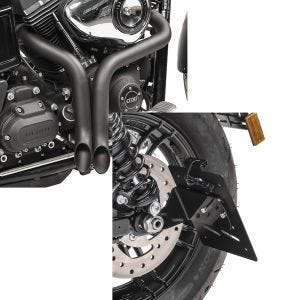 Set: Craftride Auspuff Harley Davidson Sportster Forty-Eight 48 10-20 Drag Pipe schwarz + Kennzeichenhalter seitlich S für Harley Sportster Forty-Eight 48 10-20 schwarz Craftride_1