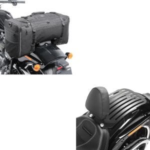 Set: Set Fahrer Rückenlehne Gepäckträger für Harley Breakout / 114 18-20 Craftride Sissybar + Hecktasche für Harley Breakout /114 SQ1 Craftride 52l schwarz_1