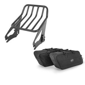 Set: Gepäckträger W1 für Harley Davidson Street Glide 09-21 schwarz Craftride + Koffer Innentaschen für Harley Street Glide 06-21 Craftride BG1 Paar_1
