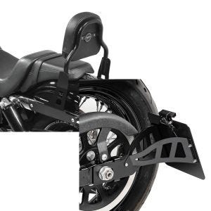 Set: Sissy Bar CSS Fix für Harley Dyna Fat Bob 10-17 schwarz Craftride + Seitlicher Kennzeichenhalter für Harley Davidson Dyna Fat Bob 08-17 Craftride schwarz_1