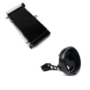 Set: Wasserkühler für Honda Hornet 600 98-06 Radiator Kühler + LED Scheinwerfer-Gehäuse MG 7" für Honda Hornet 900 / 600 / S schwarz Craftride_1
