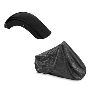 Set: Heckfender II für Harley Street Glide 09-20 Kotflügel hinten Craftride schwarz + Abdeckplane Harley Street Glide / Special Craftride XXXL schwarz_1