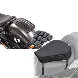 Set: Gepäckträger für Honda Rebel 500 17-20 Solo Rack L1 Gepäckbrücke Craftride + Motorrad Luftkissen Honda Rebel 500 Sitzbank Tourtecs Air M schwarz_1
