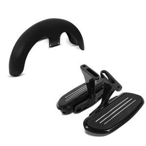 Set: Front-Fender 21" Wrap für Harley Street Glide/ Special unlackiert Craftride + Beifahrer Trittbretter + Halter CF2B für Harley Street Glide 06-21 Craftride_1