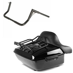 Set: Topcase King NLB für Harley Davidson Street Glide 14-21 Craftride + Lenker Ape Hanger 14" für Harley Street Glide 06-21 schwarz Craftride_1