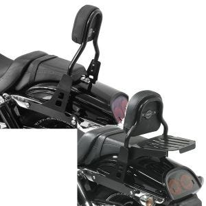 Set: Sissybar Harley Davidson Dyna Fat Bob 10-17 Craftride Fast Driver-M schwarz + Sissy Bar CSS Fix für Harley Dyna Fat Bob 10-17 mit Gepäckträger schwarz Craftride_1