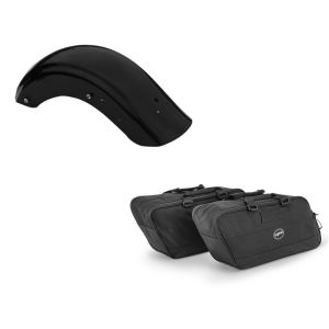Set: Heckfender II für Harley Street Glide 09-20 Kotflügel hinten Craftride schwarz + Koffer Innentaschen für Harley Street Glide 06-21 Craftride BG1 Paar_1