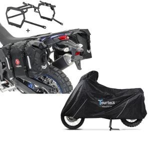 Set: Satteltaschen Set WP8 für Yamaha Tenere 700 19-21 mit Kofferträger Bagtecs + Motorrad Abdeckplane Yamaha Tenere 700 Tourtecs XL schwarz_1