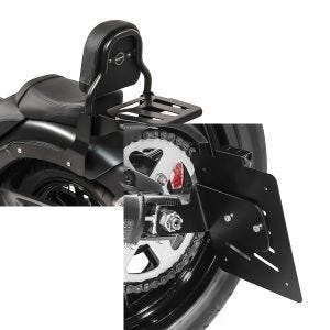 Set: Sissy Bar XS3 für Kawasaki Vulcan S / Café 15-20 mit Gepäckträger schwarz Craftride + Kennzeichenhalter seitlich S für Kawasaki Vulcan S / Café 15-21 schwarz Craftride_1