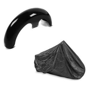Set: Front-Fender 21" Wrap für Harley Street Glide/ Special schwarz Craftride + Abdeckplane Harley Street Glide / Special Craftride XXXL schwarz_1