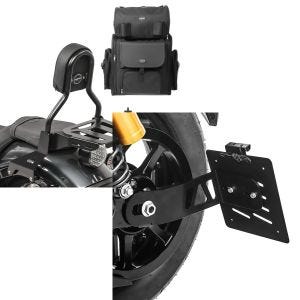 Set: Sissybar CL3 + Hecktasche für Yamaha XV 950 / R 14-20 mit Gepäckträger Craftride + Seitlicher Kennzeichenhalter für Yamaha XV 950 / R 14-20 Craftride schwarz_1