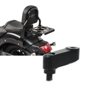 Set: Sissy Bar XS3 für Kawasaki Vulcan S / Café 15-20 mit Gepäckträger schwarz Craftride + Spiegelverlängerung Kawasaki Vulcan S 15-21 Tourtecs Paar 40mm schwarz_1