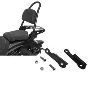Set: Sissybar Yamaha XV 950 / R 14-20 Craftride Rider-XL inkl. Gepäckträger schwarz + Blinkerverlegung für Yamaha XV 950 / R 14-20 Blinker hinten Versatz Kit Craftride_1