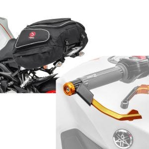 Set: Hecktasche für KTM 1290 Super Duke / R Gepäcktasche hinten Bagtecs X50 50Ltr schwarz + Hebelschützer für KTM 1290 Super Duke GT / R X1 orange_1