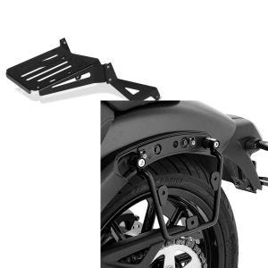 Set: Gepäckträger Kawasaki Vulcan S/ Cafe 15-21 Craftride schwarz + Satteltaschenhalter für Kawasaki Vulcan S / Café 15-20 links Satteltaschen Abstandshalter Craftride_1