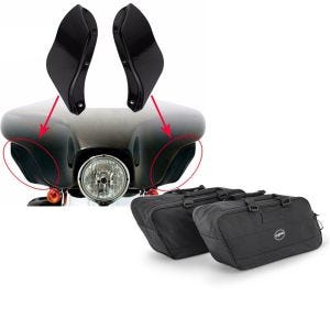 Set: Seitlicher Spoiler für Harley Street Glide 06-13 schwarz Craftride + Koffer Innentaschen für Harley Street Glide 06-21 Craftride BG1 Paar_1