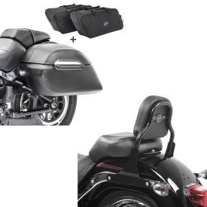 Set: Set Seitenkoffer + Innentaschen für Harley Fat Boy/ 114 Craftride K3 + Sissy Bar CSS Fix für Harley-Davidson Fat Boy 07-17 schwarz Craftride_1