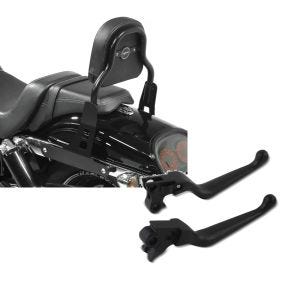 Set: Sissy Bar CSS Fix für Harley Dyna Fat Bob 10-17 schwarz Craftride + Bremshebel und Kupplungshebel-Set Grip für Harley Davidson Dyna Fat Bob 08-17 schwarz Craftride_1