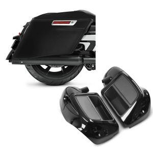 Set: Seitenkoffer für Harley Street Glide Special 15-21 Craftride Stretched SC2 unlackiert + Beinschild für Harley Davidson Street Glide Special 15-21 Craftride belüftet schwarz_1