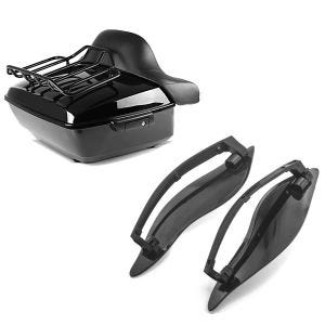 Set: Topcase King NLB für Harley Davidson Street Glide Special 15-21 Craftride + Seitlicher Windabweiser für Harley-Davidson Touring 14-21 schwarz Craftride_1