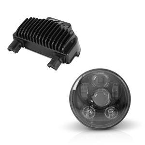Set: Spannungsregler für Harley-Davidson Dyna Street Bob 08-17 Gleichrichter Laderegler Craftride + Hauptscheinwerfer LED 5,75 Zoll für Harley Dyna Street Bob 06-17 schwarz von Craftride_1