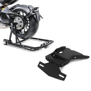 Set: Rangierhilfe BMW R NineT 14-21 Montageständer ConStands Single Mover Schwarz + Kennzeichenhalter für BMW R NineT / Pure 14-21 Nummernschildhalter Zaddox NH1_1