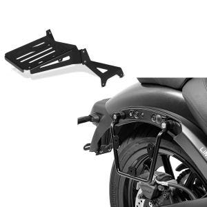 Set: Gepäckträger Kawasaki Vulcan S/ Cafe 15-21 Craftride schwarz + Satteltaschenhalter für Kawasaki Vulcan S / Café 15-20 rechts Satteltaschen Abstandshalter Craftride_1