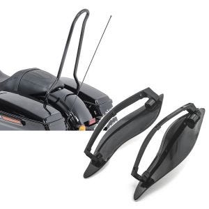 Set: Sissybar für Harley Street Glide Special 15-21 Craftride Solo schwarz + Seitlicher Windabweiser für Harley-Davidson Touring 14-21 schwarz Craftride_1