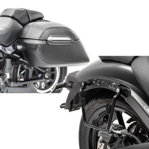 Set: Seitenkoffer Set Kawasaki Vulcan S / Café Craftride K3 33Ltr in schwarz + Satteltaschenhalter für Kawasaki Vulcan S / Café 15-20 rechts Satteltaschen Abstandshalter Craftride_1