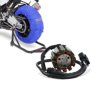 Set: Reifenwärmer Set für Yamaha YZF-R6 YZF-R1 ConStands Laguna Seca 60-80°C blau + Lichtmaschine Stator für Yamaha YZF-R1 04-08 Alternator Zaddox_1