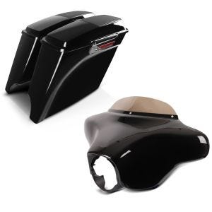 Set: Seitenkoffer Stretched für Harley Street Glide (FLHX) 06-13 Lautsprecher Latch Black Craftride + Batwing Verkleidung Set für Harley Street Glide 06-13 Craftride_1