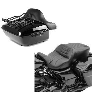 Set: Topcase King NLB für Harley Davidson Street Glide Special 15-21 Craftride + Sitzbank für Harley Street Glide Special 15-21 Craftride TG3 in schwarz_1