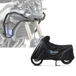 Set: Verkleidungsschutzbügel XL für Yamaha Tenere 700 19-21 Motoguard Tank-Sturzbügel oben + Motorrad Abdeckplane Yamaha Tenere 700 Tourtecs XL schwarz_1