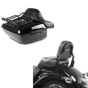 Set: Topcase King NHB für Harley Fat Boy / 114 schwarz Craftride + Sissy Bar CSS Fix für Harley-Davidson Fat Boy 07-17 schwarz Craftride_1