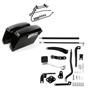 Set: Seitenkoffer Set für Harley Dyna Street Bob 08-17 DY1 Craftride + Vorverlegte Fussrastenanlage für Harley Davidson Dyna Street Bob 06-17 Craftride RR1_1