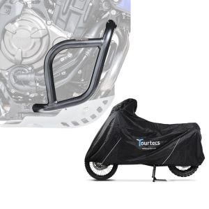 Set: Sturzbügel für Yamaha Tenere 700 19-21 Motoguard Schutzbügel + Motorrad Abdeckplane Yamaha Tenere 700 Tourtecs XL schwarz_1