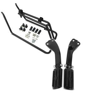Set: Seiten Kofferträger für Harley Davidson Dyna Street Bob 08-17 Craftride + Sozius Fussrasten Set mit Halter für Harley Dyna Street Bob 06-17 BL1 schwarz Craftride_1