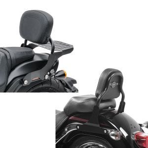 Set: Sissy Bar mit Gepäckträger für Harley Davidson Softail 2007-2017 schwarz CXS Craftride + Sissy Bar CSS Fix für Harley-Davidson Fat Boy 07-17 schwarz Craftride_1
